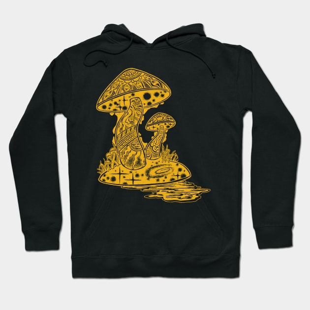 Shroom Swamp [dark] Hoodie by HenryBennettArt